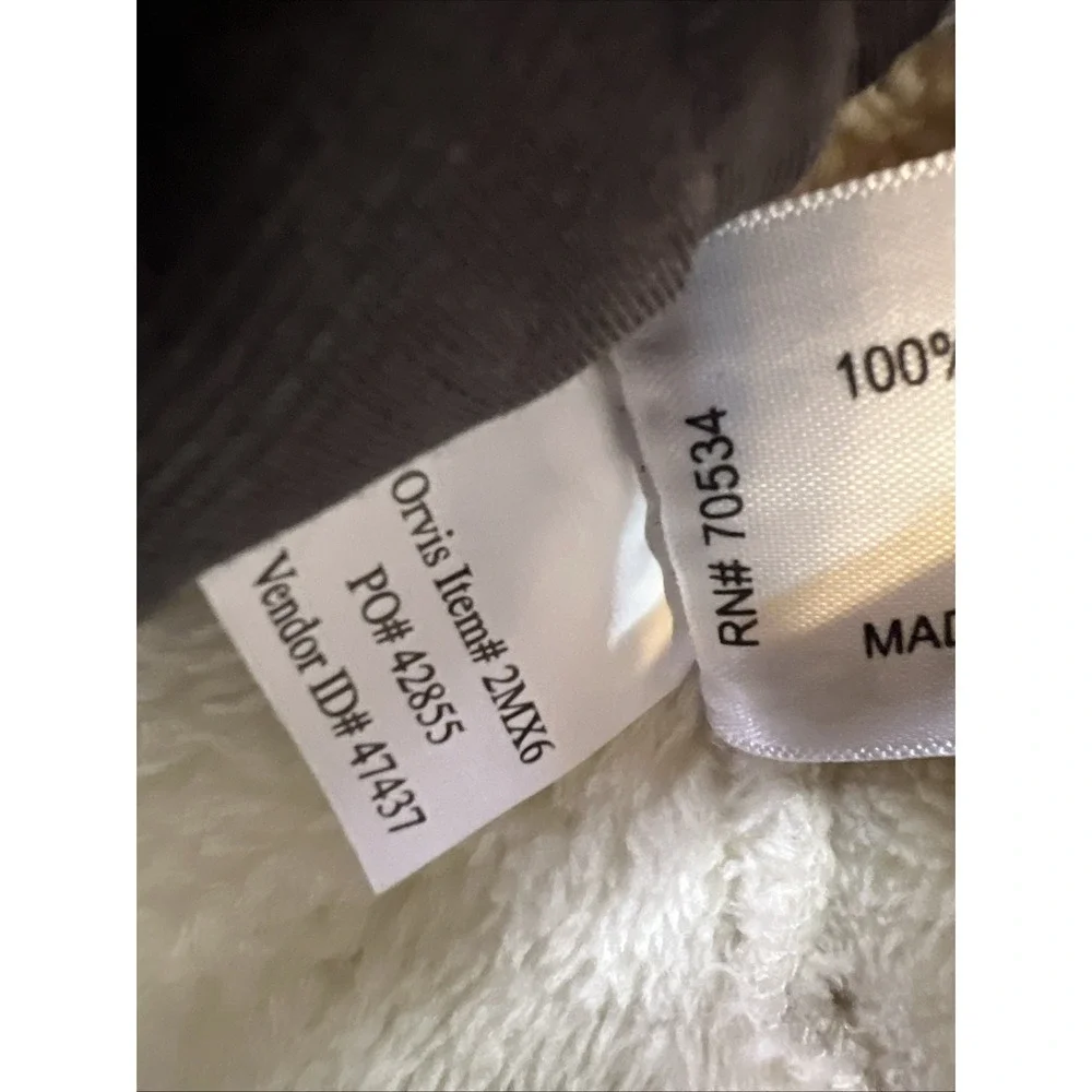 Orvis Sherpa Vest Womens XL Aztec Trim Cream White Full Zip Pockets Preppy‎